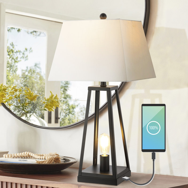 Lampe de table USB en métal Waylon