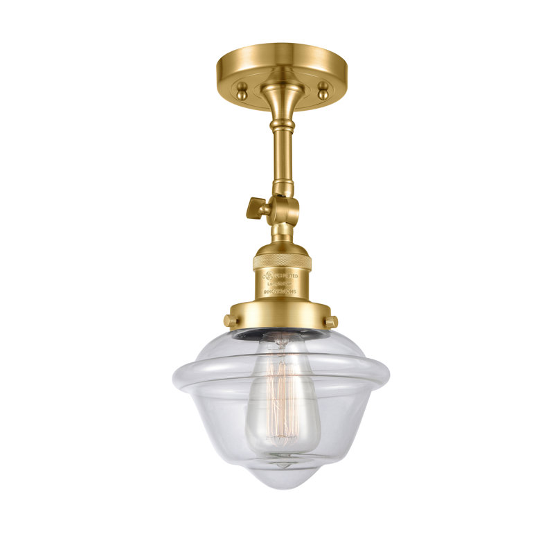 Applique murale de salle de bain 1 lumière à intensité variable Gaspard, Ampoule incandescente rétro de 60 watts, Transparent