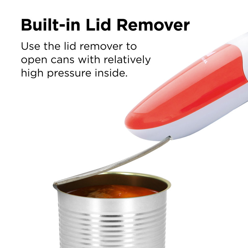 Red and White Battery Operated Electric Can Opener