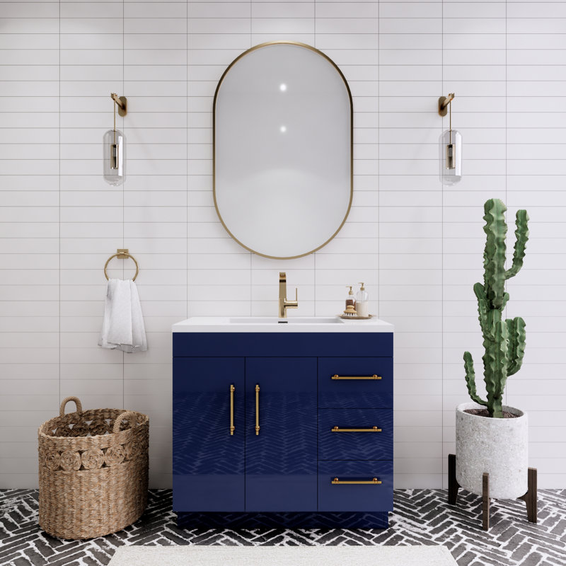 Meuble-lavabo simple l 36 po, Bleu nuit