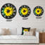 Tournesol sur fond noir - Horloge murale traditionnelle-60187909