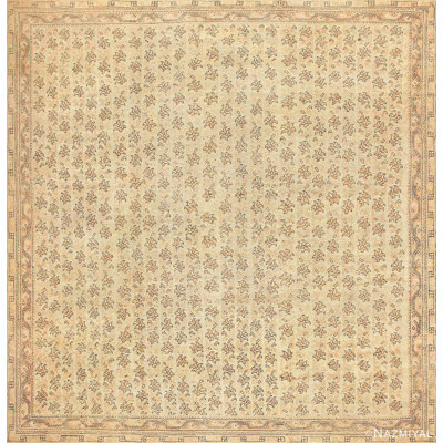 Square Antique Turkish Oushak Rug