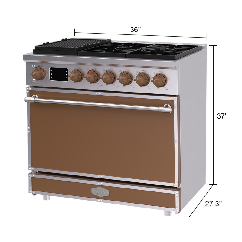 Akicon Freestanding Gas Cooktop Oven Combo, Features Sealed Burners, Rapid Convection Oven, Convertible Fuel (NG/LP), Durable Cast Iron Grating (LASLASB3)
