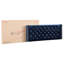 Spacious Navy Blue Upholstered Bed With Built-in Side Tables 65 In. Width For Ample Space
