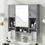 Armoire de rangement murale moderne 35 po x 28 po, armoire de salle de bain murale avec miroir, armoire à pharmacie avec barre à serviettes