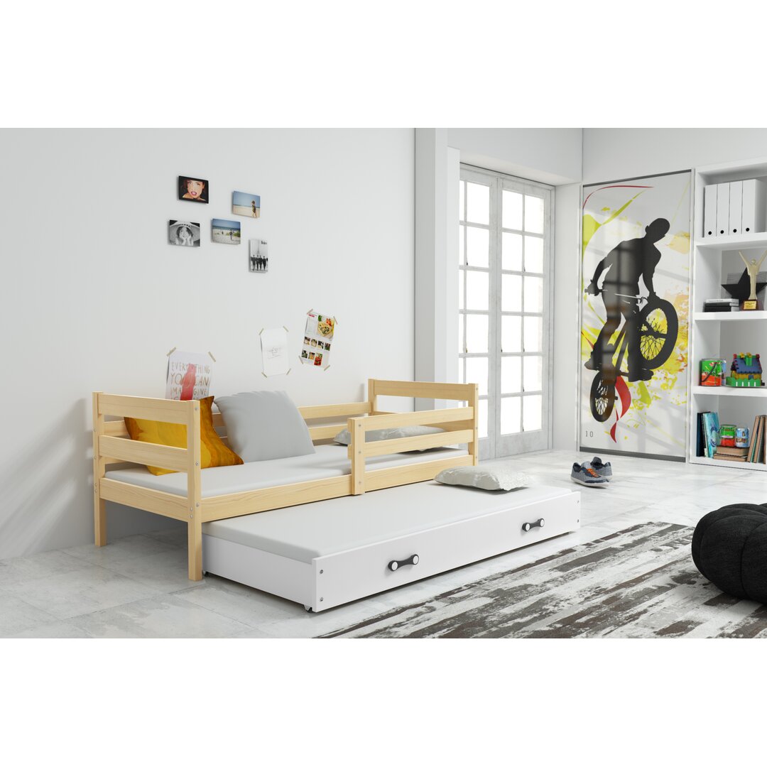 Kinderbett Sarina mit Ausziehbett mit Schublade, 80 x 190 cm