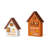 2-Piece 8"H Lighted Fall Wooden House-Shaped Table Decor