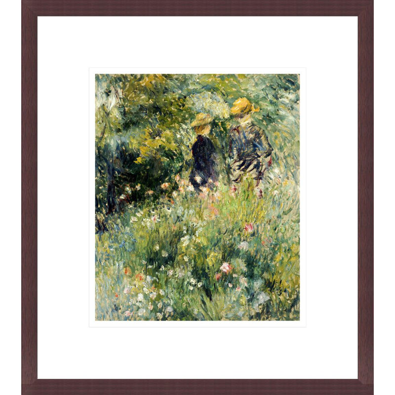 «Conversation Dans Une Roseraie» par Pierre-Auguste Renoir, impression giclée sur cadre, H 15,41 po x l 13,75 po
