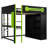 Green Full Size Loft Gaming Bed with Desk, Open Closet, USB and RGB Lighting-764084911