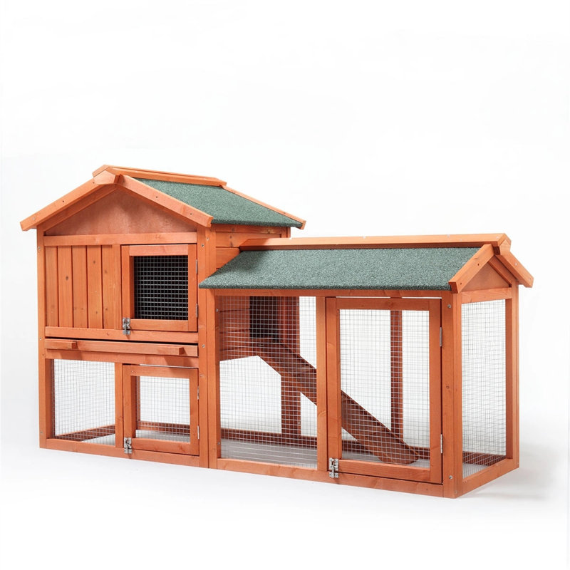 Alpatchino Weather Resistant Rabbit Cage, Orange/Green