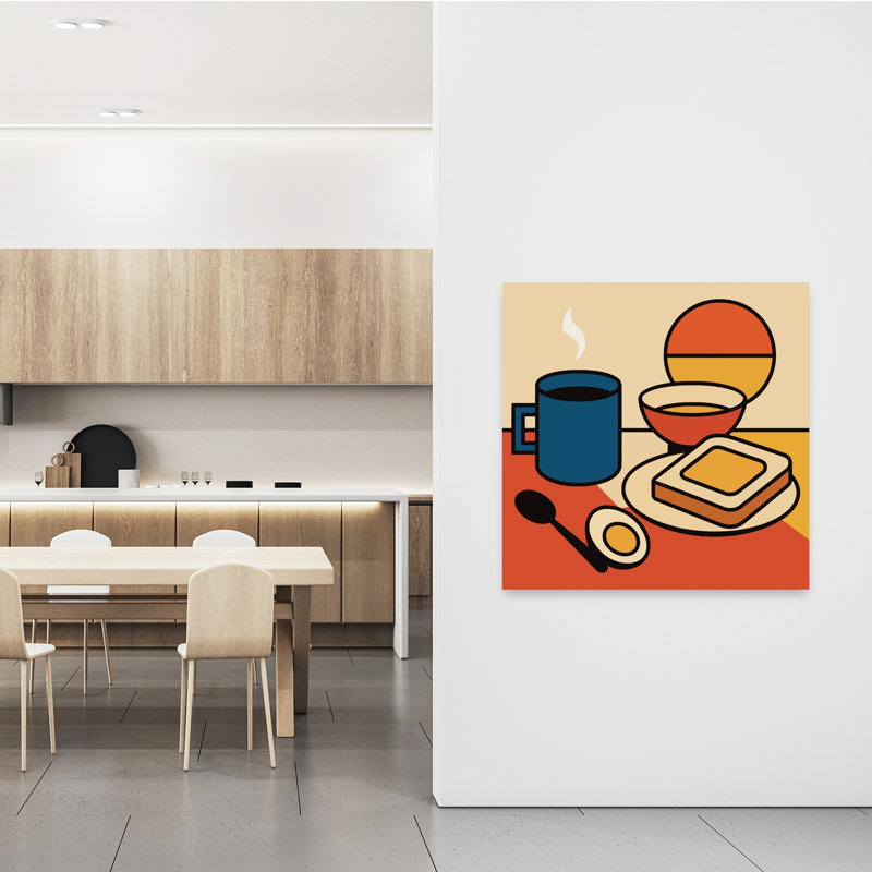 Tableau mural rétro simple pour table de petit-déjeuner, H 48 po x l 48 po