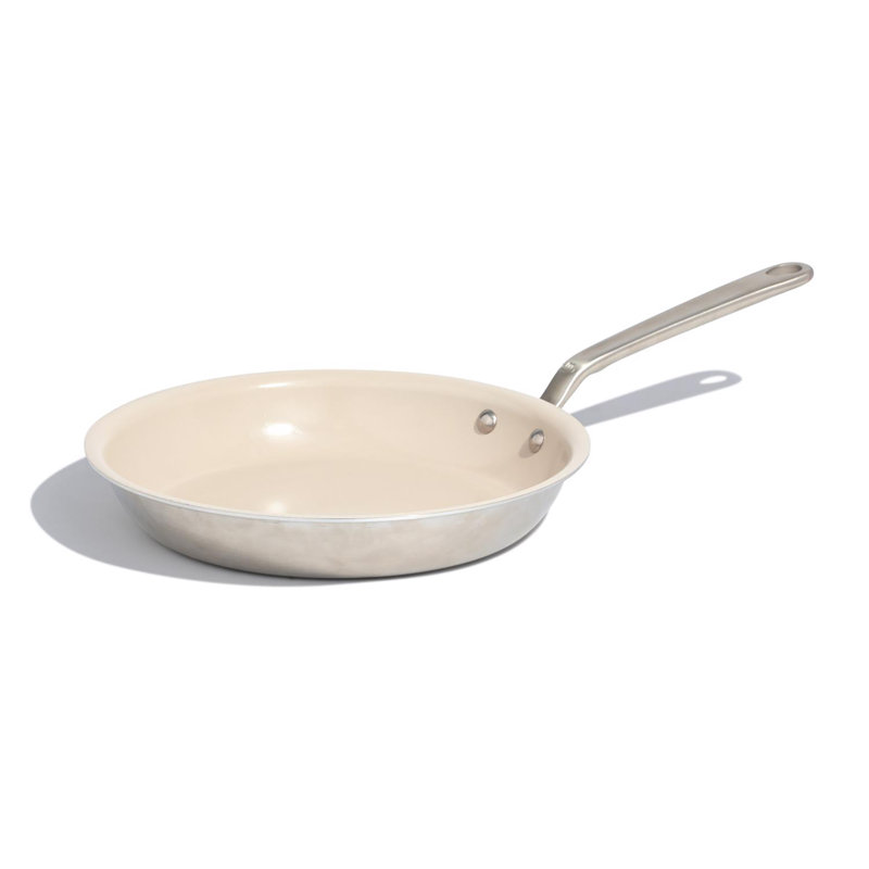 Made In Cookware Ceramic/Stainless Steel Fry Pan 10 in. Silver/White, 10" W