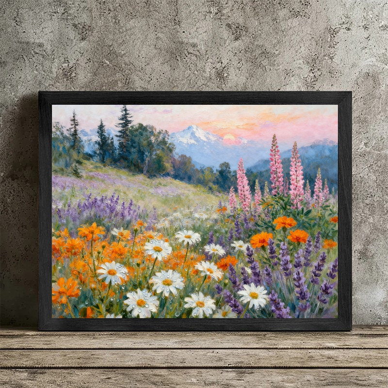 «Black», impression encadrée, impression de paysage de fleurs sauvages, H 11 po x l 9 po