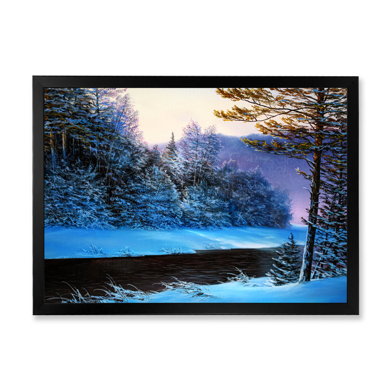 «Sunshine Through Snowy Winter Landscape Iv II», reproduction d'art sur toile traditionnelle, H 8 po x l 12 po x P 1 po