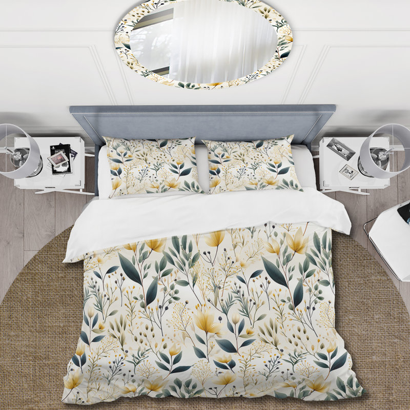 Ensemble de housse de couette Earthy Flora, Housse de couette simple + 1 taie décorative stan