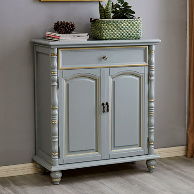 Gray Solid Wood Shoe Storage Bench