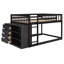 Lit superposé double avec 4 tiroirs et 3 tablettes espresso-1781910428
