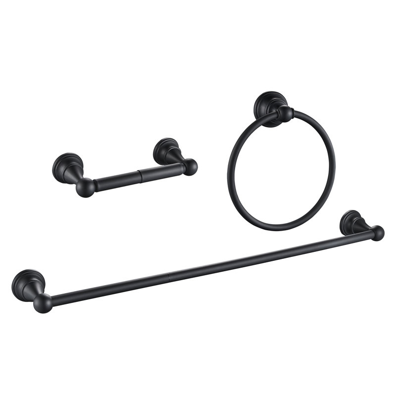 Forious 3 - Piece Bathroom Hardware Set, Matte Black