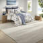 Ensembles de literie Farmhouse Blue Seersucker, confort en microfibre, style chambre à coucher chic