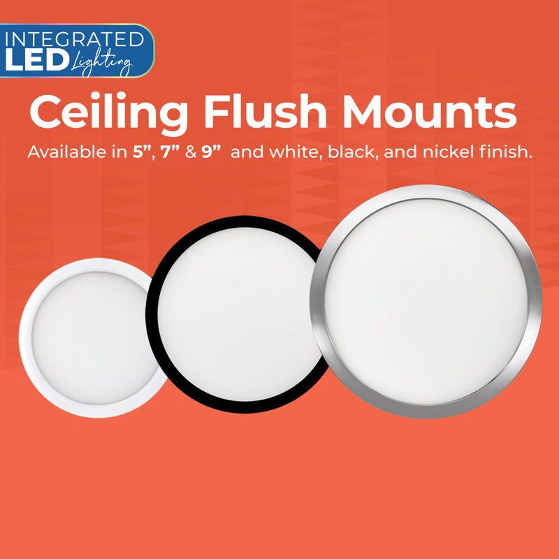 5 in.Round 10.3-Watt LED Flush Mount Light, 850 Lumens, White, 5 CCT - 27K/30K/35K/40K/50K