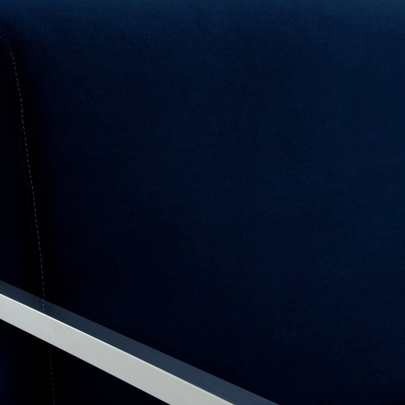 Fauteuil Keenan, Chrome, Bleu marine / chrome
