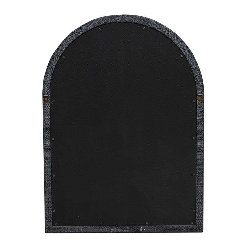Gia Arched Raffia Mirror, Navy