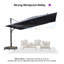 Parasol carré en porte-à-faux de 156 po sans base Shameen, gris-8509863