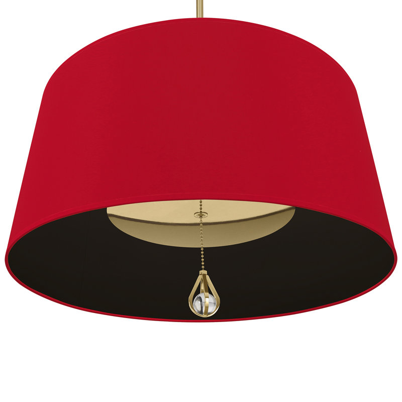 Custis 3 - Light Chandelier, Richmond Red/Blacksmith Black Lining, Modern Brass