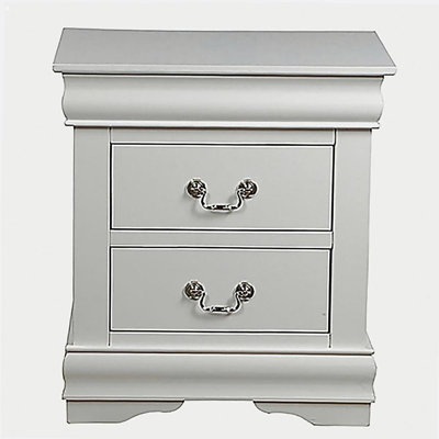 White 2 drawer bedside table