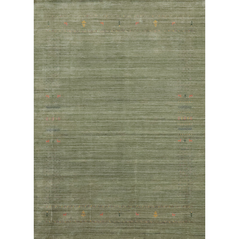 Tapis oriental vert Gabbeh 8 x 10