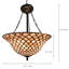 Lampe suspendue vitrail Tiffany en bronze rétro