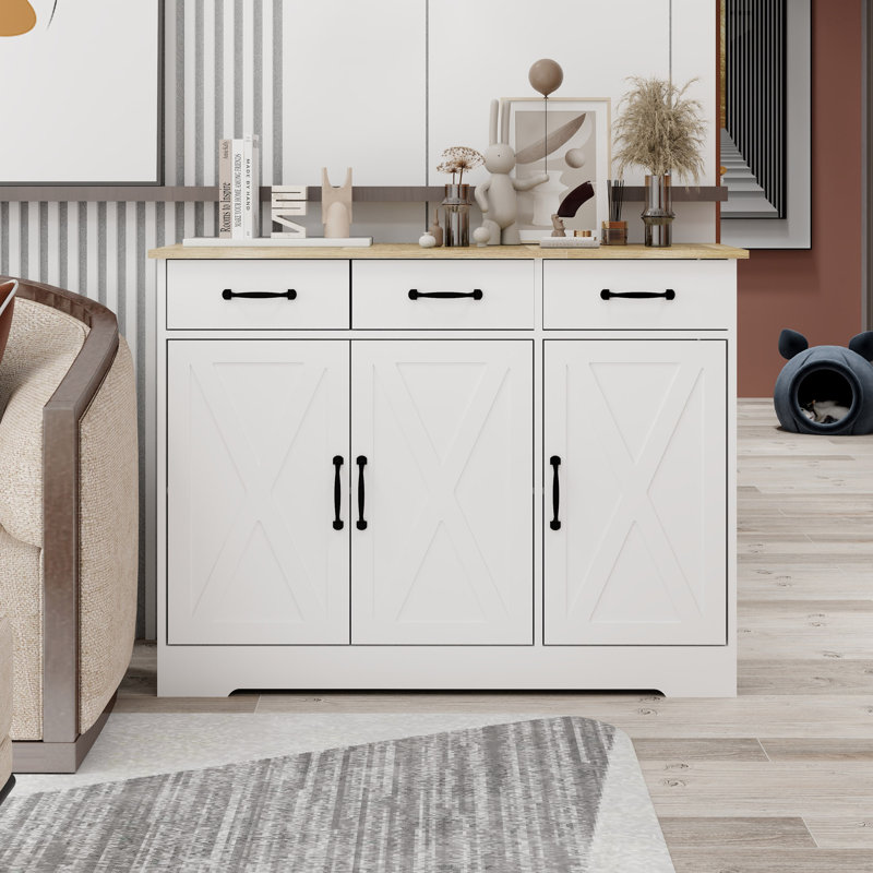 Cortisha Accent Cabinet, White/Natural
