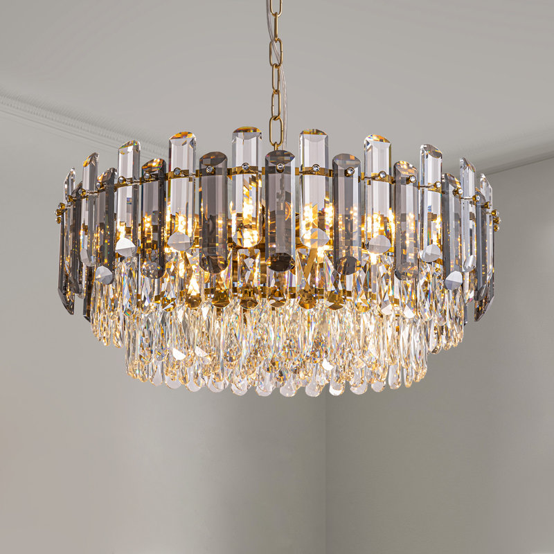 Sams 13/20 - Light Dimmable Crystal Tiered Chandelier, Luxury Round Chandeliers, 11'' H X 23.6'' W X 23.6'' D