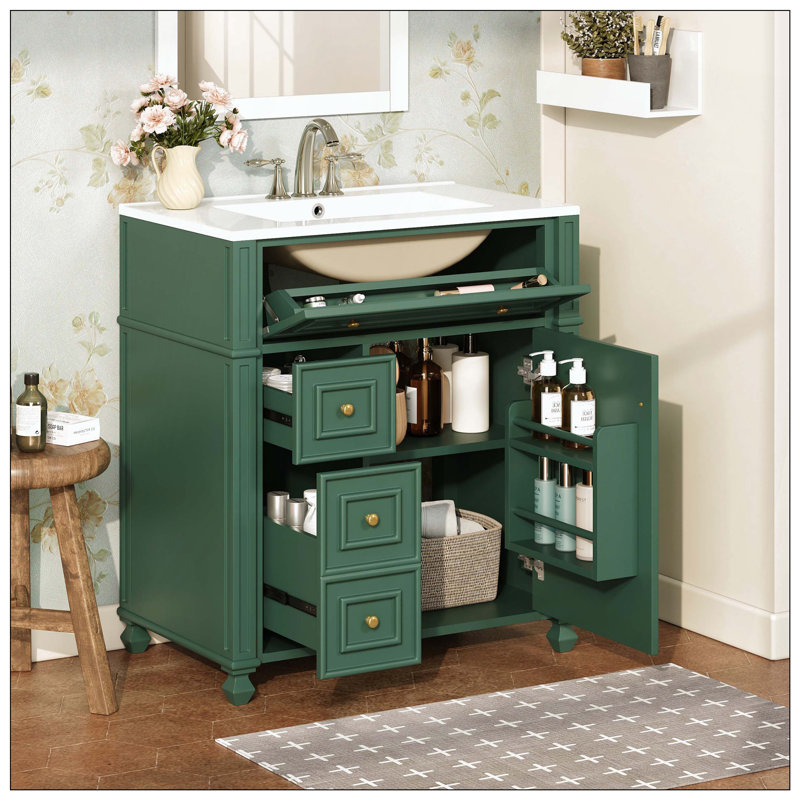 Organisateur de meuble-lavabo en céramique, Green