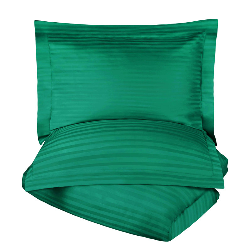 Ensemble de housse de couette en mélange de coton égyptien à densité de tissage 300 fils Mitchell Écosse, Vert forêt