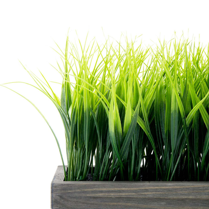 25 cm Artificial Grass in Planter, Grey