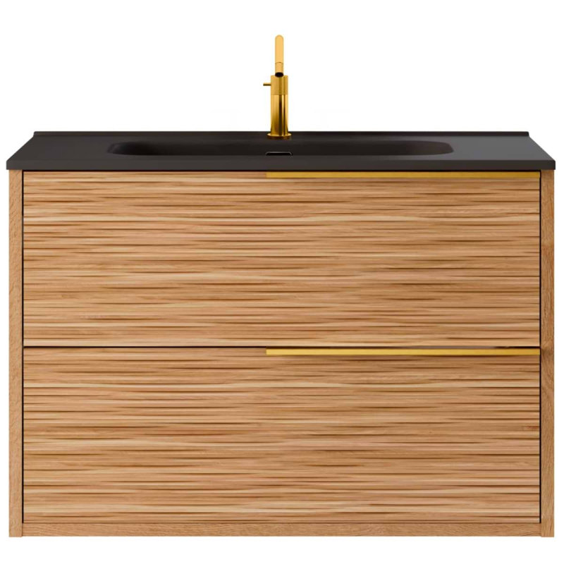 Meuble-lavabo mural simple 32 po Nora, Doré, 32" W