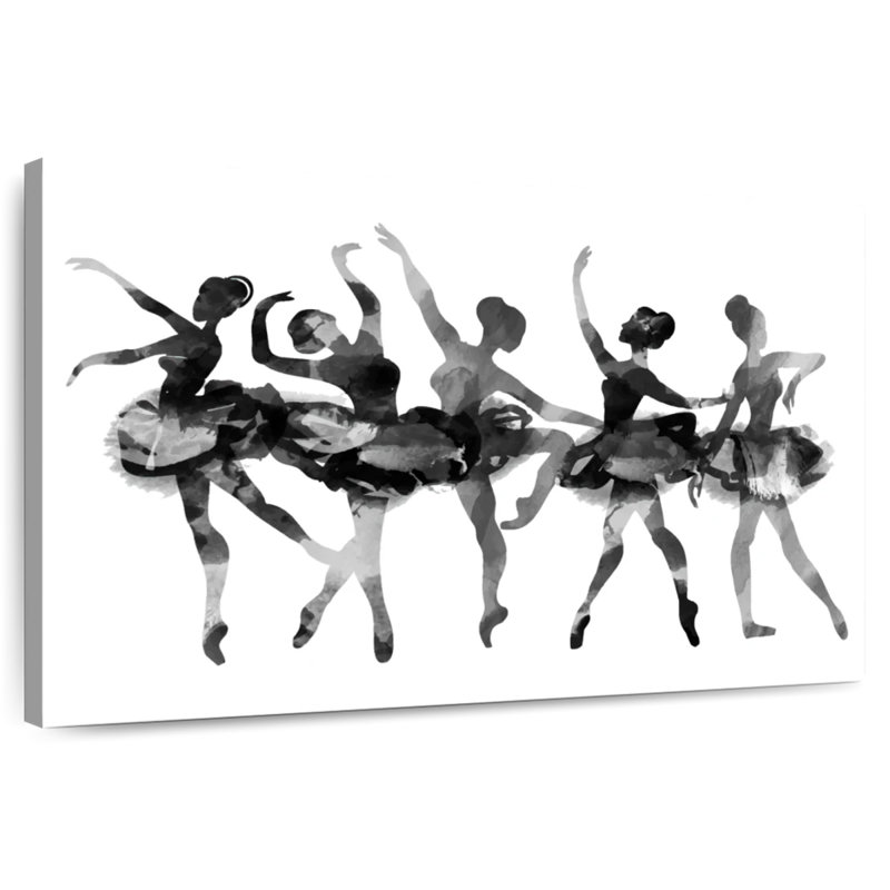 Enn ballerine noire silhouettes, H 20 po x l 30 po