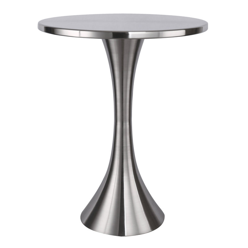 Table d'appoint en métal et nickel brossé