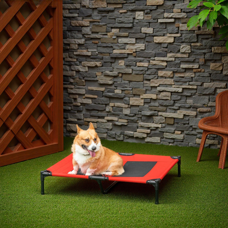 Lit surélevé refroidissant pour chien 36x30, rouge