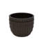Ensemble de 4 pots de fleurs cannelés en céramique, jardinière moderne pour patio, jardin, rebord de fenêtre - café foncé -747684672