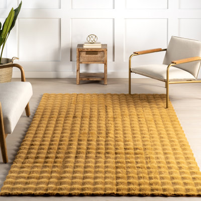 Jeni SuperiorWash Solid Faux Rabbit Machine Washable Area Rug