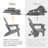 Azariyah Outdoor Folding  Adirondack Chair With Ottoman-1848812148