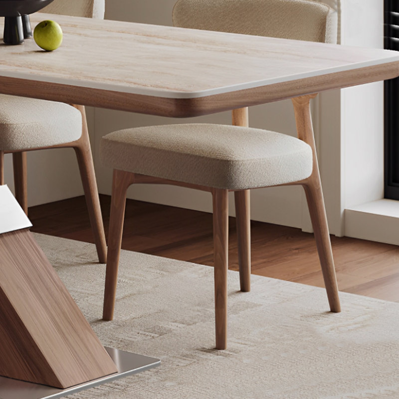 Modern simple and fashionable dining table sets, 29.52" H x 62.99" W x 31.49" D, 7 Pieces: Table, 6 Chairs