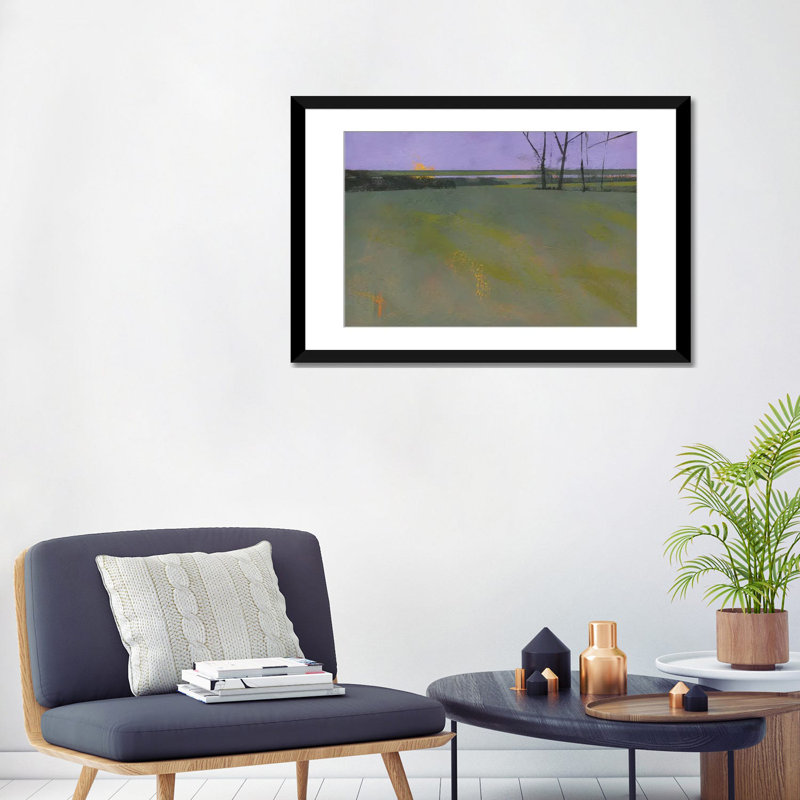 « millfields », reproduction sur toile, H 24 po x l 32 po x P 1 po, Papier d'art encadré noir, Blanc