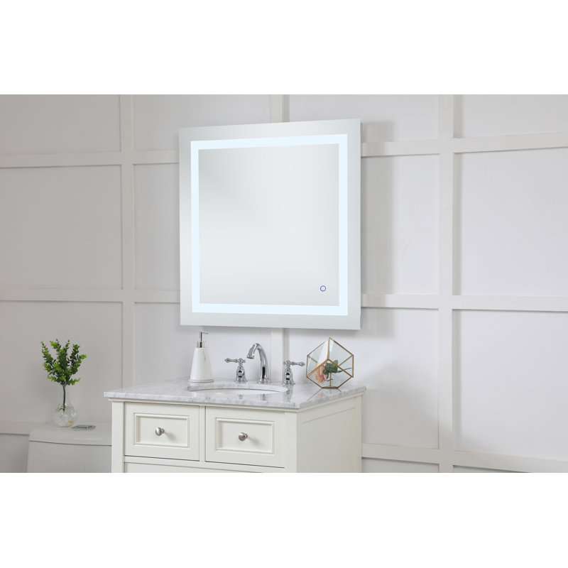 Scoles Flat LED Wall Mirror, 30" x 30"