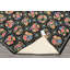 Tapis traditionnel en laine tissé à la main noir et rose 5 pi 8 po x 8 pi 6 po
