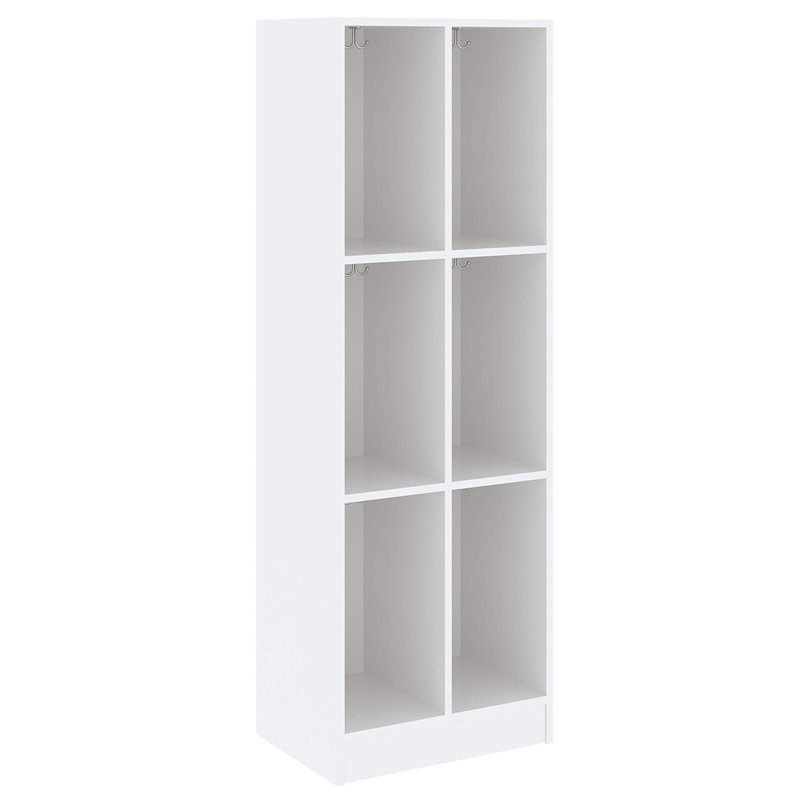 Armoire de rangement double à six compartiments pour salle de classe, 59" H x 24" W x 17" D, Terne