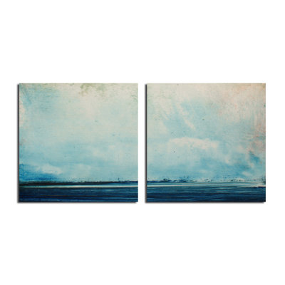 «Abstract Landscape» par Tristan Scott - ensemble de 2 reproductions d'art graphique sur toile tendue