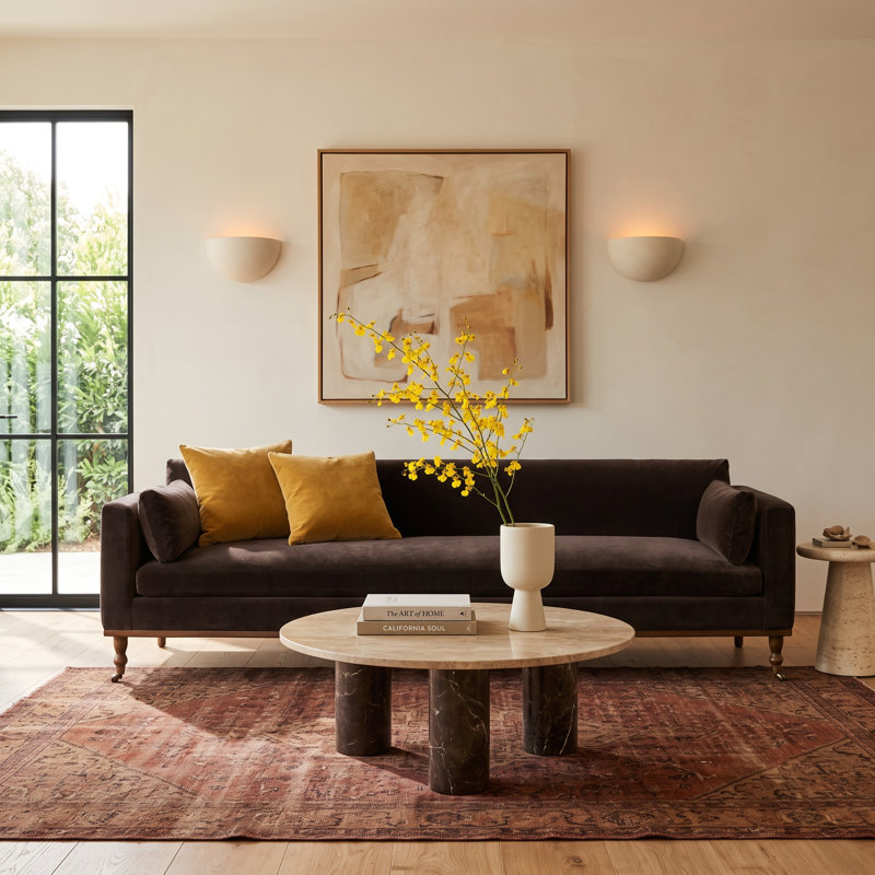 Tenby Harlin Sofa-96"-Surrey Cocoa, Surrey Cocoa Performance Velvet
